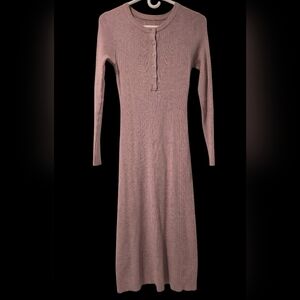 Elegant Long Sleeve Ribbed Dress